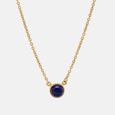 Pre-owned Tiffany & Co Elsa Peretti Lapis Lazuli 18k Yellow Gold Necklace