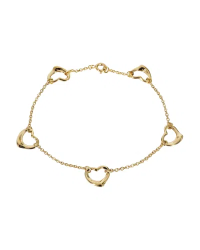 Tiffany & Co Elsa Peretti Open Heart 5 Station Bracelet In 18k Yellow Gold