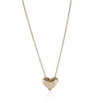 Tiffany & Co Etoile Heart Pendant In 18k Yellow Gold 0.15 Ctw In Silver