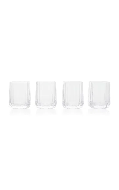 Tiffany & Co Facet Set-of-four Crystal Shot Glasses In Clear