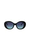 Tiffany & Co Tiffany Matte Black Acetate Sunglasses In Blue