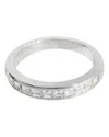 Tiffany & Co Half Eternity Wedding Band In Platinum 0.71 Ctw Square Diamonds In Silver