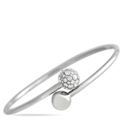 Tiffany & Co Hardwear 18k White Gold Diamond Ball Bypass Bangle Bracelet Ti03-030824