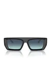 Tiffany & Co Tf4214u Rectangle-frame Metal Sunglasses In Black