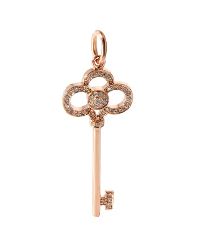 Tiffany & Co Key Pendant In 18k Rose Gold 0.11 Ctw