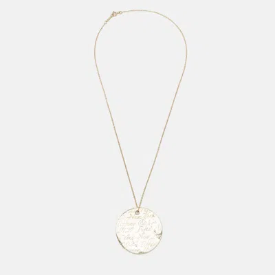 Pre-owned Tiffany & Co Large Notes Round Disc Sterling Silver 925 Pendant Necklace
