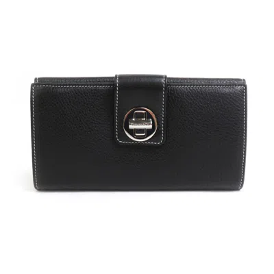 Pre-owned Tiffany & Co Leather Long Wallet (bi-fold) () In Black