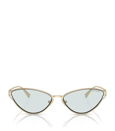Tiffany & Co Metal Cat Eye Sunglasses In Gold