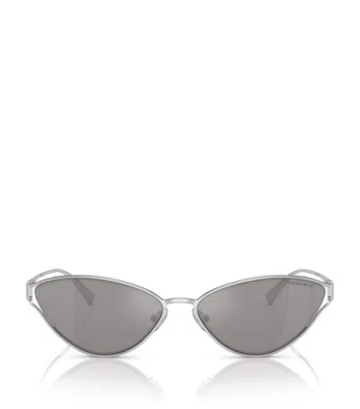 Tiffany & Co Metal Cat Eye Sunglasses In Silver