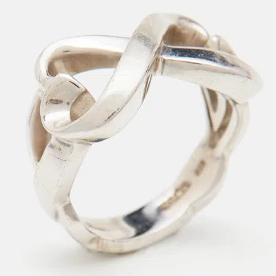 Pre-owned Tiffany & Co Paloma Picasso Heart Sterling Silver Ring Size 52