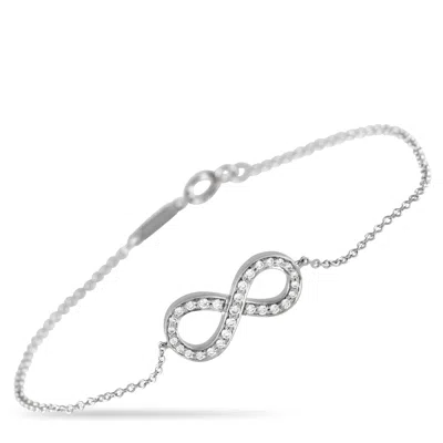 Tiffany & Co Platinum 0.10ct Diamond Infinity Bracelet Ti20-052024 In White