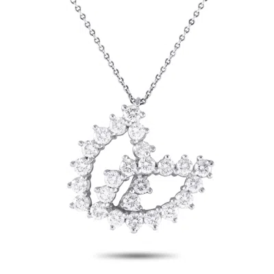 Tiffany & Co Platinum 1.50ct Diamond Pendant Necklace Ti02-051524 In Metallic