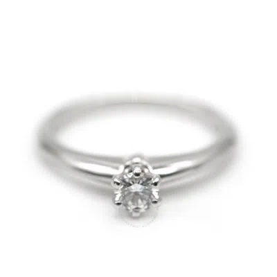 Tiffany & Co . Diamond Engagement Ring In  Platinum E Vs2 0.19 Ctw In White
