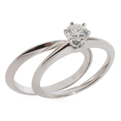 Tiffany & Co . Diamond Wedding Set In 950 Platinum G Vs1 0.34 Ctw In White