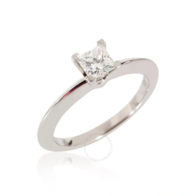 Tiffany & Co . Princess Cut Diamond Engagement Ring In Platinum F Vvs2 0.32 Ct In Metallic