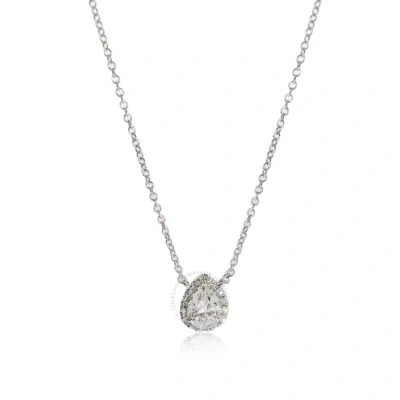 Tiffany & Co . Soleste Diamond Halo Pendant In 18k White Gold D Vvs1 0.53ctw