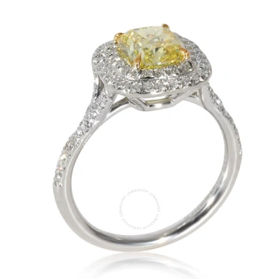 Tiffany & Co . Soleste Yellow Diamond Engagement Ring In 18k Gold & Platinum 1.98 In Metallic