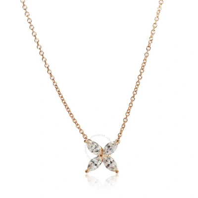 Tiffany & Co . Victoria Diamond Pendant In 18k Rose Gold 0.46 Ctw