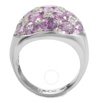 Tiffany & Co  Tiffany   Co. 18k White Gold Pink Tourmaline   Diamond Dome Ring In Multi-color