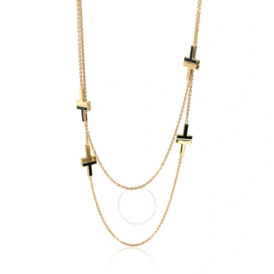 Tiffany & Co  Tiffany T Black Onyx Station Necklace In 18k Yellow Gold