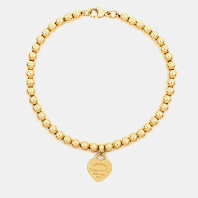 Pre-owned Tiffany & Co Return To Tiffany 18k Yellow Gold Beaded Bracelet