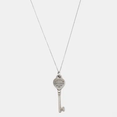 Pre-owned Tiffany & Co Return To Tiffany Key Sterling Silver Pendant Necklace