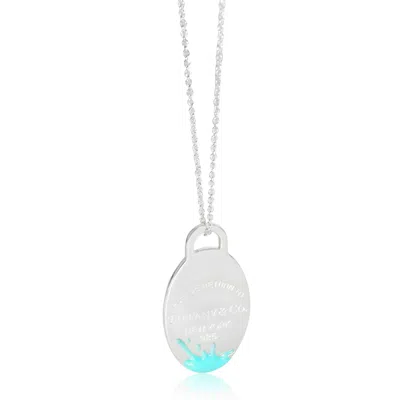 Tiffany & Co Return To Tiffany Splash Pendant On 30 Inch Chain Sterling Silver In White