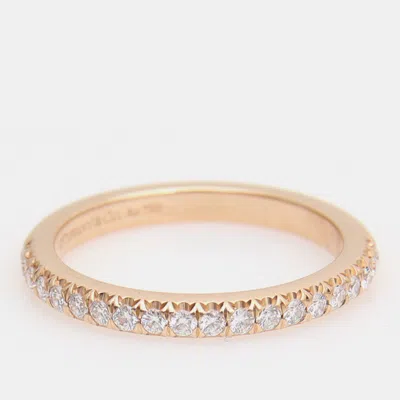 Pre-owned Tiffany & Co Rose Gold Diamond Ring Kt 6 Eu 46