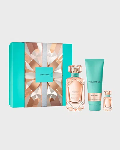 Tiffany & Co Rose Gold Eau De Parfum 3-piece Gift Set In White