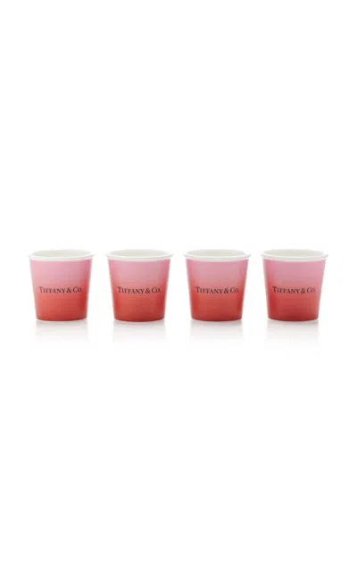 Tiffany & Co Set-of-four Bone China Espresso Cups In Pink