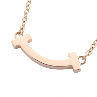 Tiffany & Co T-smile Micro Necklace K18pg Gold