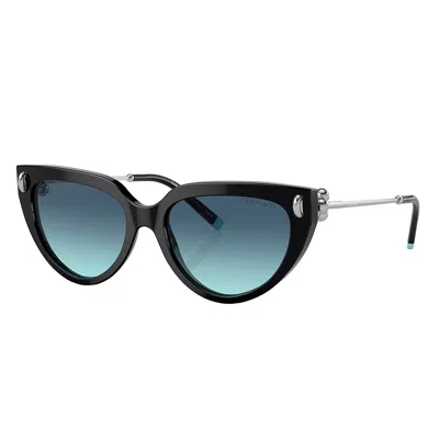Tiffany & Co . Tf 4195 80019s 54mm Womens Cat-eye Sunglasses In Black