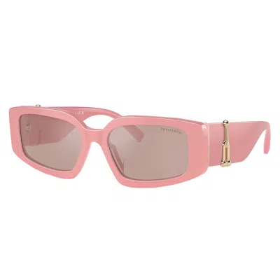 Tiffany & Co . Tf 4208u 8383/5 54mm Womens Rectangle Sunglasses In Solid Pink