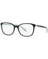 Tiffany & Co Tf2109bf Tiffany Aria Women's Square Low Bridge Fit Eyeglasses In Black,blue