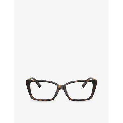 Tiffany & Co Tf2239u Rectangle-frame Injected Glasses In Brown