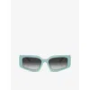 Tiffany & Co Tf4208u Steve Mcqueen Rectangle-frame Acetate Sunglasses In Blue