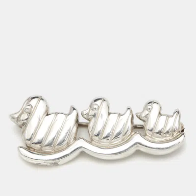 Pre-owned Tiffany & Co Three Ducks Sterling Silver Brooch