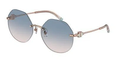Pre-owned Tiffany & Co Tiffany 3077 Sunglasses 616016 Gold 100% Authentic In Light Blue Gradient Blue