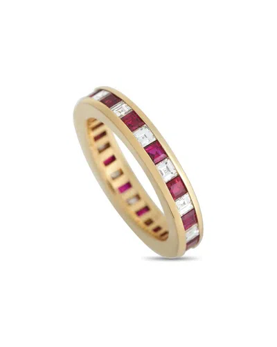 Tiffany & Co . 18k 2.08 Ct. Tw. Diamond & Ruby Ring (authentic ) In Gold