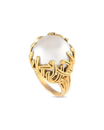 Tiffany & Co . 18k Pearl Ring (authentic ) In Gold