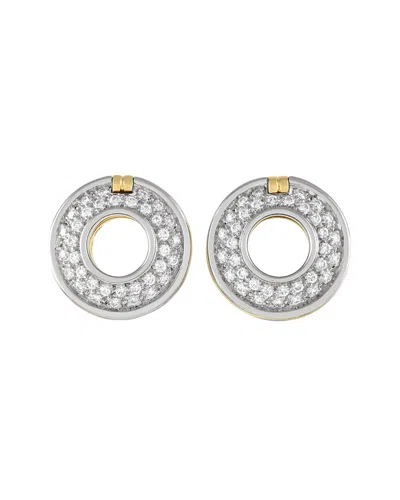 Tiffany & Co . 18k Two-tone 0.35 Ct. Tw. Diamond Earrings (authentic ) In Metallic