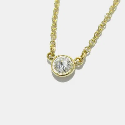 Pre-owned Tiffany & Co 18k Yellow Gold Diamond By The Yard Necklace