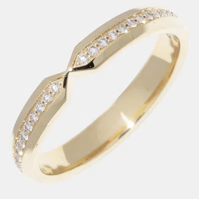 Pre-owned Tiffany & Co 18k Yellow Gold Diamond Nesting Narrow Band Ring