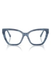 Tiffany & Co . 52mm Cat Eye Optical Glasses In Striped Tanzanite/demo Lens
