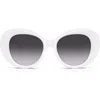 Tiffany & Co . 52mm Gradient Round Sunglasses In Grey Flash