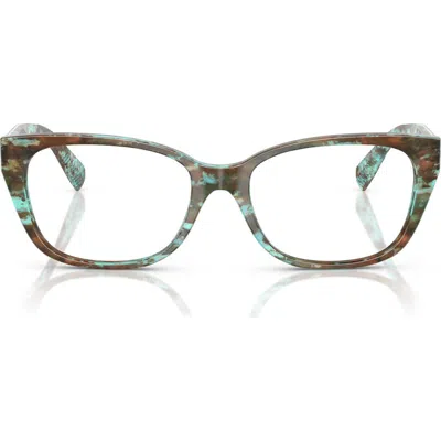 Tiffany & Co . 52mm Pillow Optical Glasses In Blue Havana