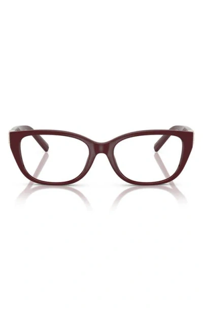 Tiffany & Co . 52mm Pillow Optical Glasses In Burgundy