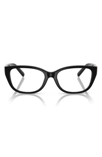 Tiffany & Co . 52mm Pillow Optical Glasses In Shiny Black