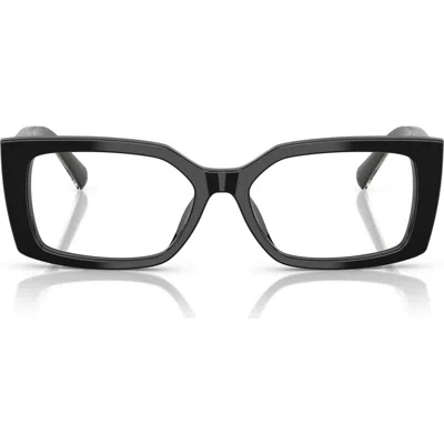 Tiffany & Co . 52mm Rectangular Optical Glasses In Black/demo Lens