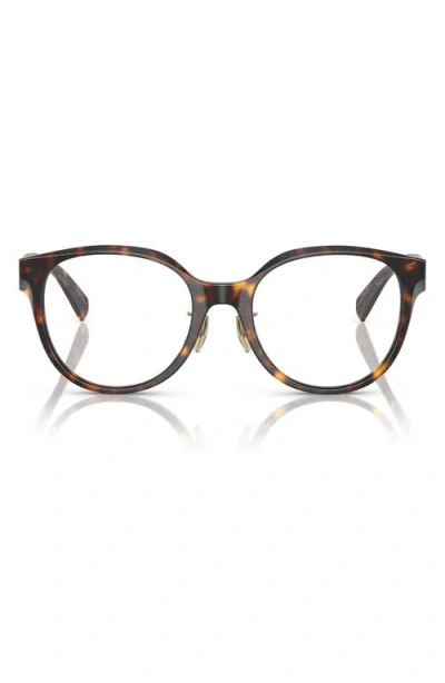 Tiffany & Co . 52mm Round Optical Glasses In Havana
